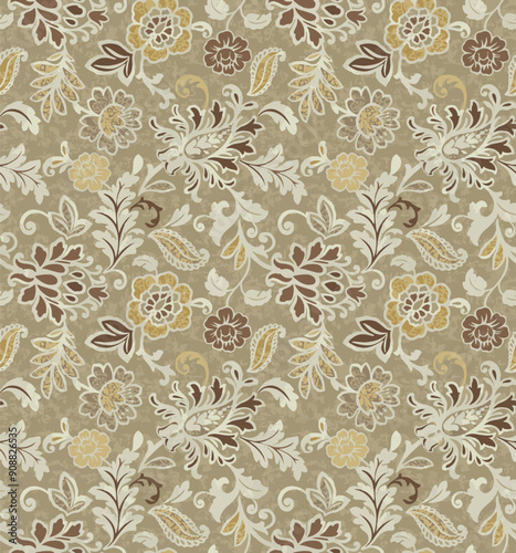 paisley, pattern, seamless, floral, flower, wallpaper, vector, vintage, ornament, design, decoration, leaf, texture, illustration, art, nature, textile, retro, 