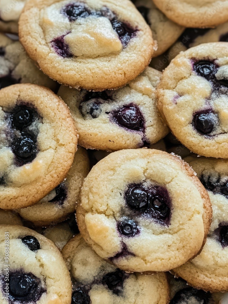 Delicious blueberry cookies with golden brown, baked, sweet, homemade treats. Delicious blueberry cookies with golden brown, baked, sweet, homemade treats.