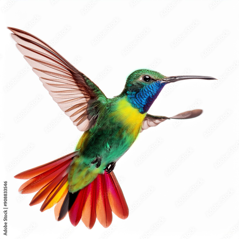 Obraz premium oiseau, animal, colibri, nature, faune, bec, sirop, vert, coloré, bleu, branchages, empennage, tropical, sauvage, rouge, ailes, arbre, beau, oiseau, couleur, isolé, aviaire