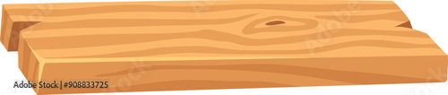 Wooden plank. Cartoon carpentry. Board material icon