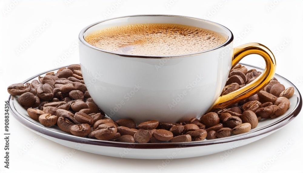 Freshly Brewed Coffee Cup Isolated on White Background, Clipping Path, Full Depth of Field Freshly Brewed Coffee Cup Isolated on White Background, Clipping Path, Full Depth of Field