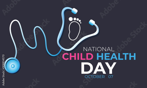 National Child Health Day. background, banner, card, poster, template. Vector illustration.