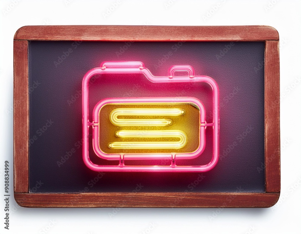 Glowing Neon Sign Isolated on White Background, Clipping Path, Full Depth of Field Glowing Neon Sign Isolated on White Background, Clipping Path, Full Depth of Field