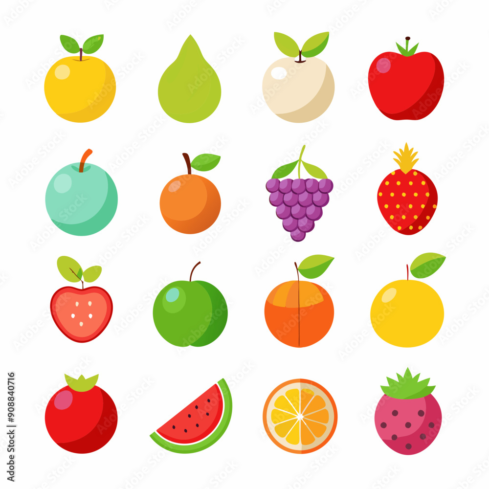 Fruit Apple Banana Orange set art vector illustration Fruit Apple Banana Orange set art vector illustration