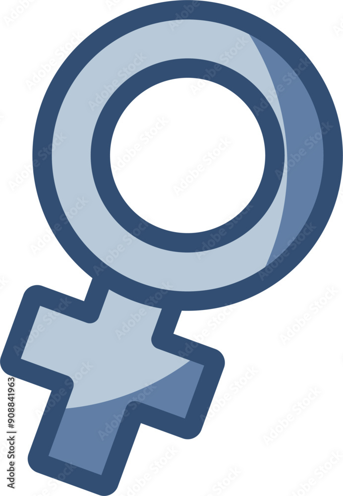 female sign vector icon transparent background. replaceable blue color design female sign vector icon transparent background. replaceable blue color design