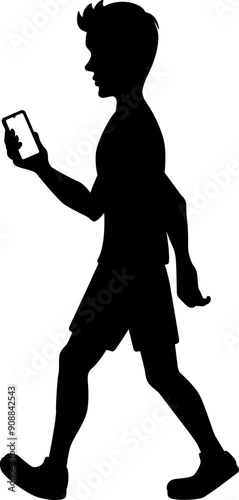 歩きスマホをする男性のアイコン