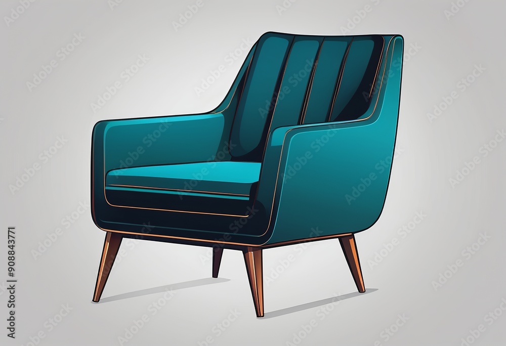 Modern Flat Style Chair Line Art Vector Icon Illustration Modern Flat Style Chair Line Art Vector Icon Illustration