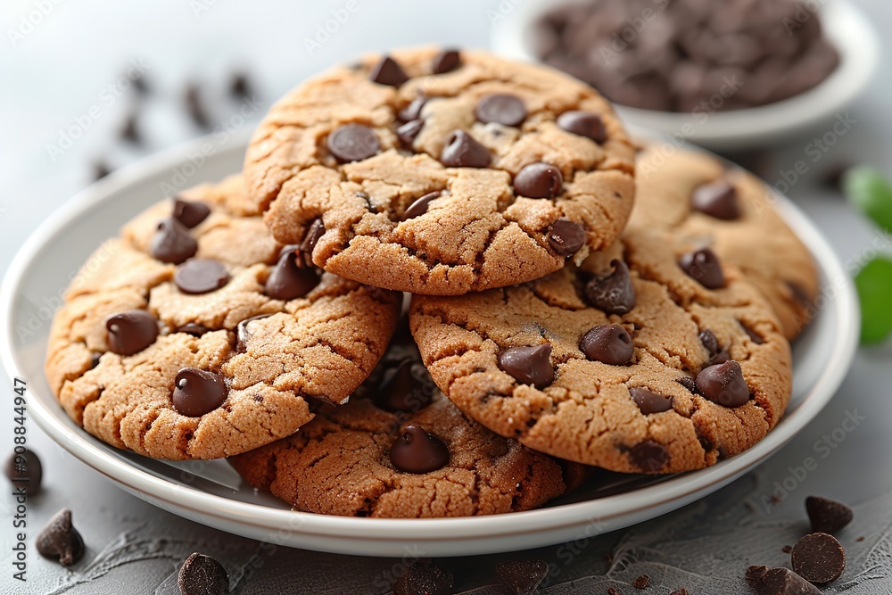 Plate of Chocolate Chip Cookies Plate of Chocolate Chip Cookies