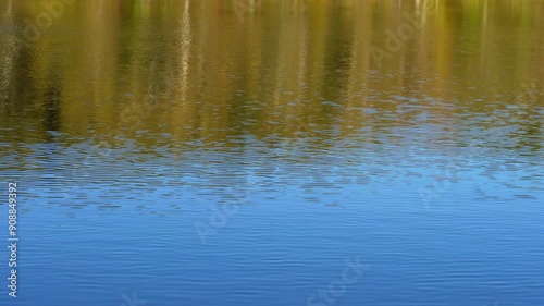 Small waves on a lake forming ripples. Slow motion.