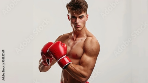 Muscular Boxer Ready for Action photo