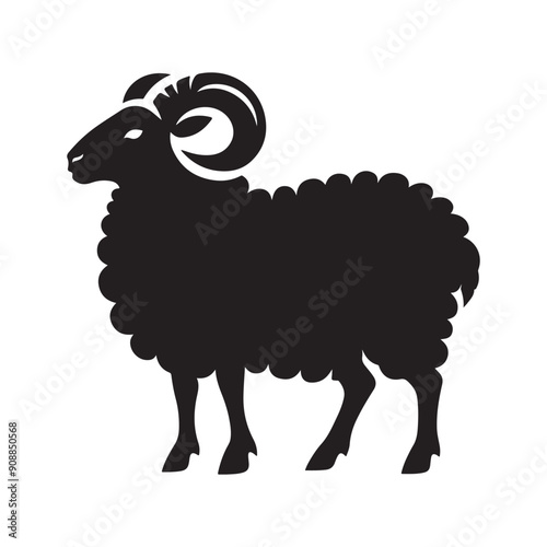 Sheep silhouette vector illustration