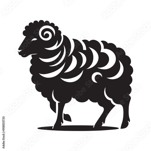 Sheep silhouette vector illustration photo