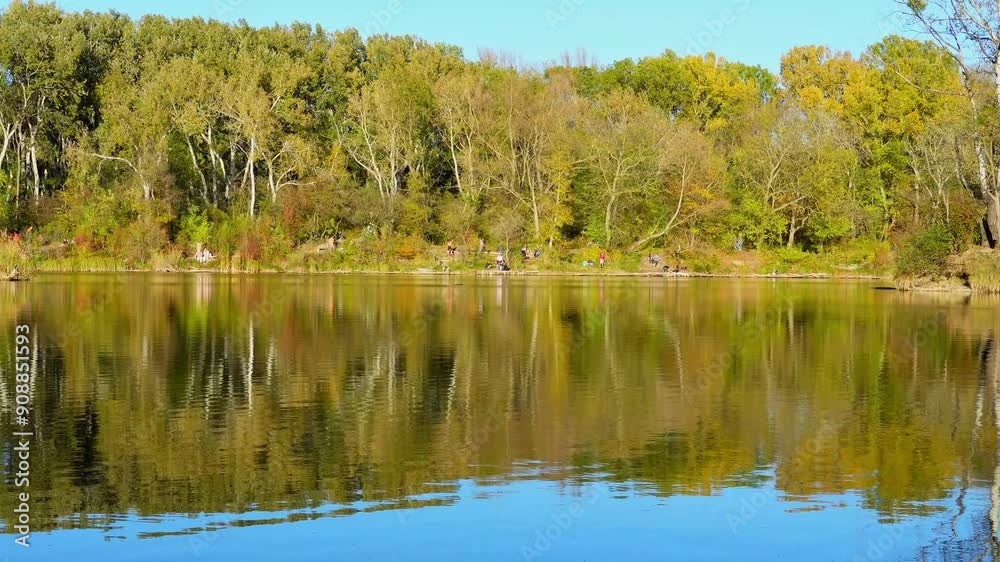 Little waves on a sunny day at a lake. Little waves on a sunny day at a lake.
