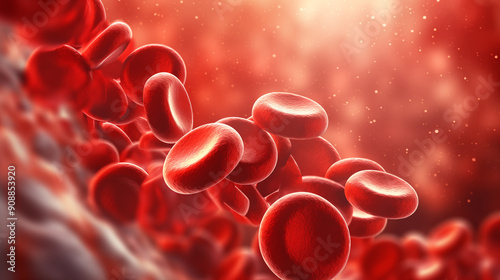 Photos of Blood cell and red blood cells, medical concept of laboratory.