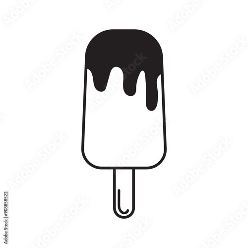 Hand drawn popsicle isolated on a white background. Design concept for summer vacation and travel.