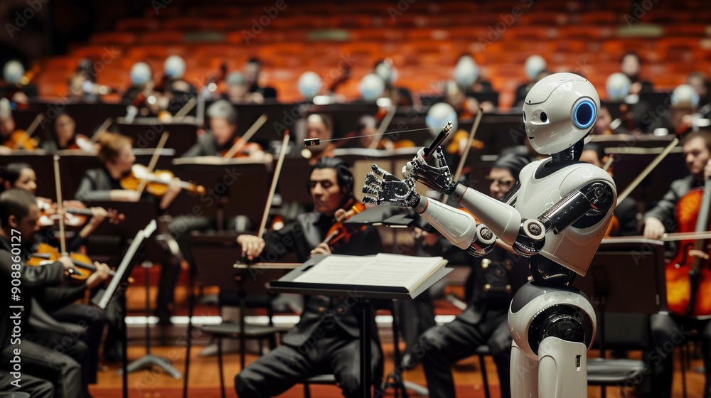 Futuristic Symphony: AI Orchestra with Robotic Instruments Performing Futuristic Symphony: AI Orchestra with Robotic Instruments Performing
