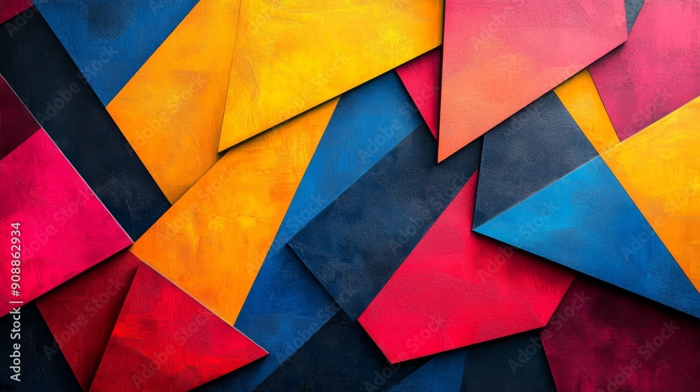 Abstract Geometric Composition with Vibrant Colors