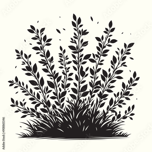 Bush Silhouette Vector Illustration