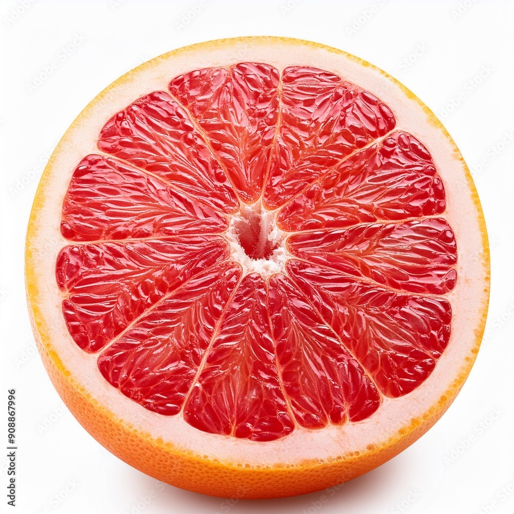 Sliced Grapefruit Isolated on White Background, Clipping Path, Full Depth of Field Sliced Grapefruit Isolated on White Background, Clipping Path, Full Depth of Field