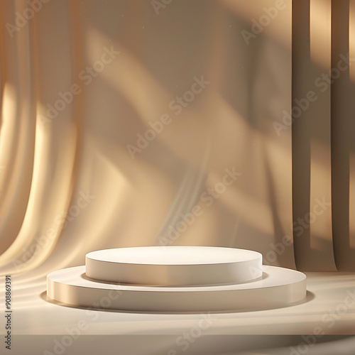 interior of a modern house with close up product display podium