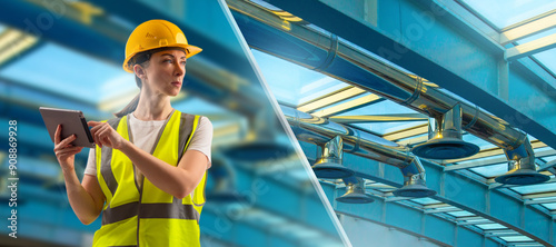 Woman engineer. Industrial ...