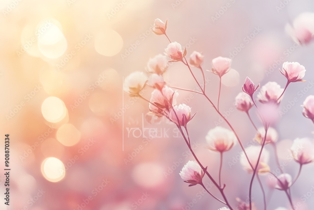 Delicate Pink Flowers in Soft Sunlight Delicate Pink Flowers in Soft Sunlight
