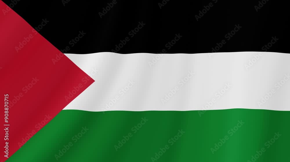 Palestine Waving Flag. Realistic Flag Animation. Seamless Loop Background. Palestine Waving Flag. Realistic Flag Animation. Seamless Loop Background.