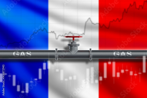 Gas pipe. Flag of France. P...
