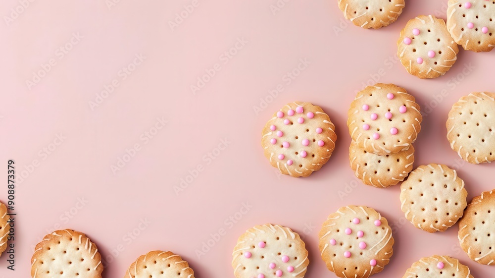 Stylish shortbread cookies, decorative patterns, flat design illustration Stylish shortbread cookies, decorative patterns, flat design illustration