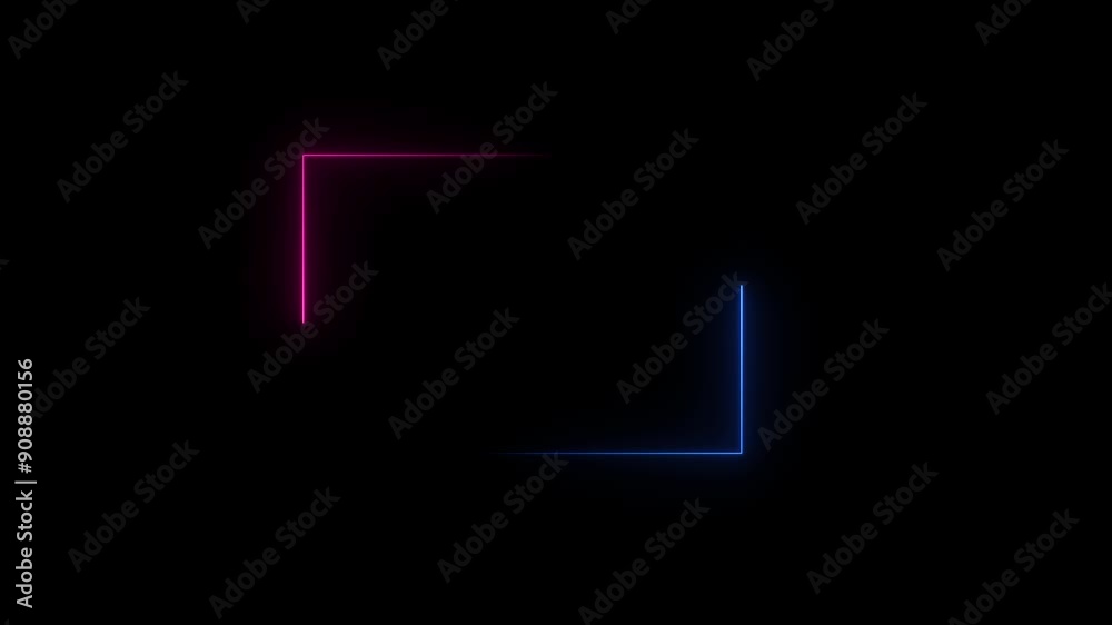 Bright rectangle frame animation. And black background.