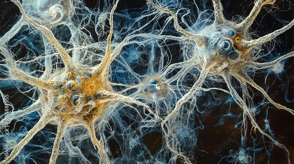 ภาพประกอบสต็อก This detailed microscopic image reveals the intricate ...