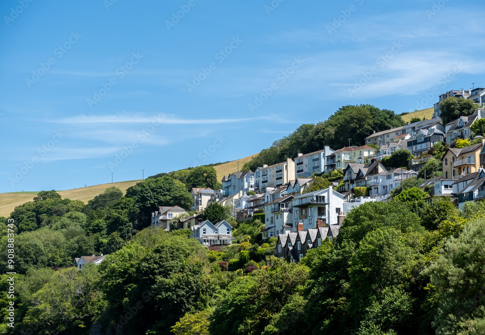 Generic houses on the hill side in Kingswear. Captured on a bright and sunny day Generic houses on the hill side in Kingswear. Captured on a bright and sunny day