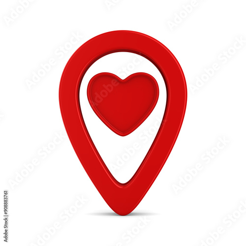 Red pointer marker on white...