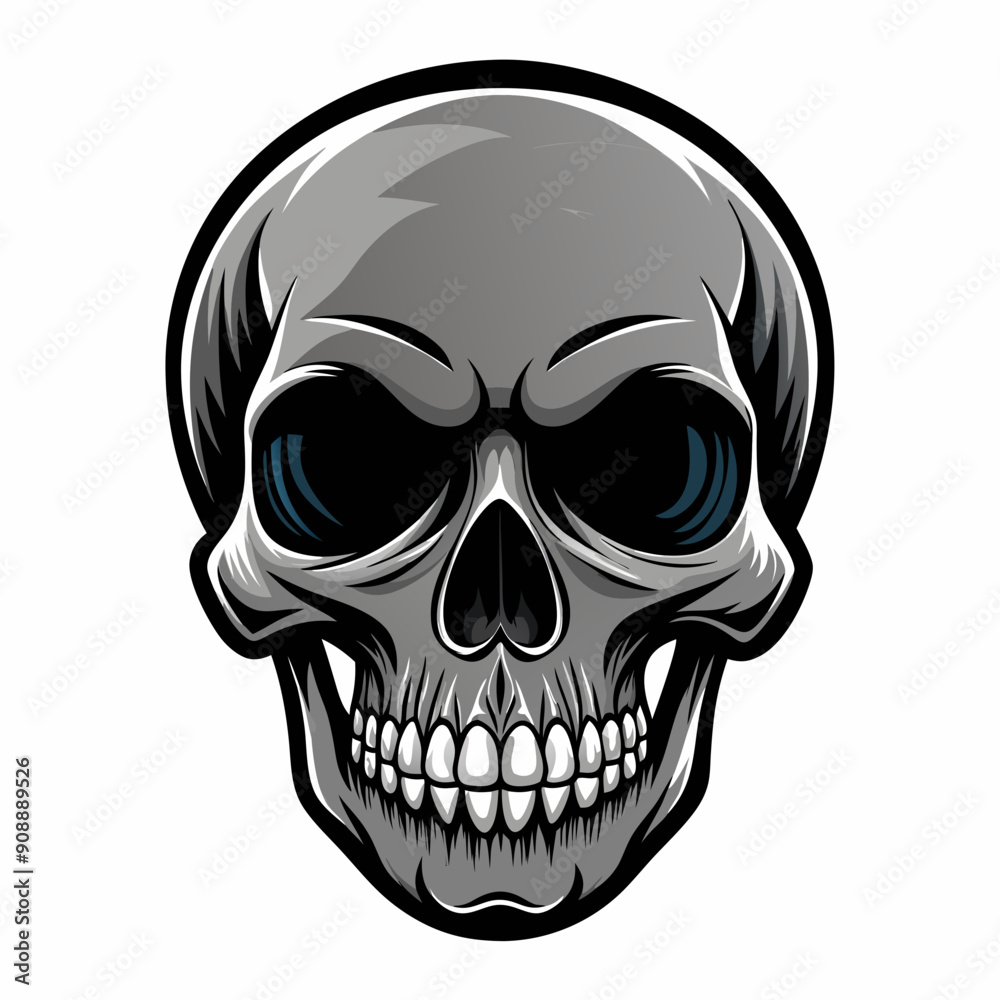 Fototapeta premium skull on black vector svg