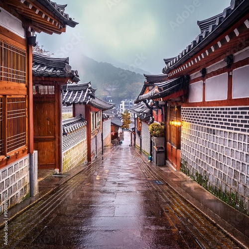 rainy streets in korea, 비오는날 한국의 거리