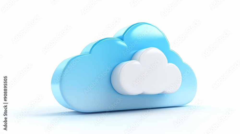 Cloud, download the 3d design illustration icon on a white background. Cloud, download the 3d design illustration icon on a white background.