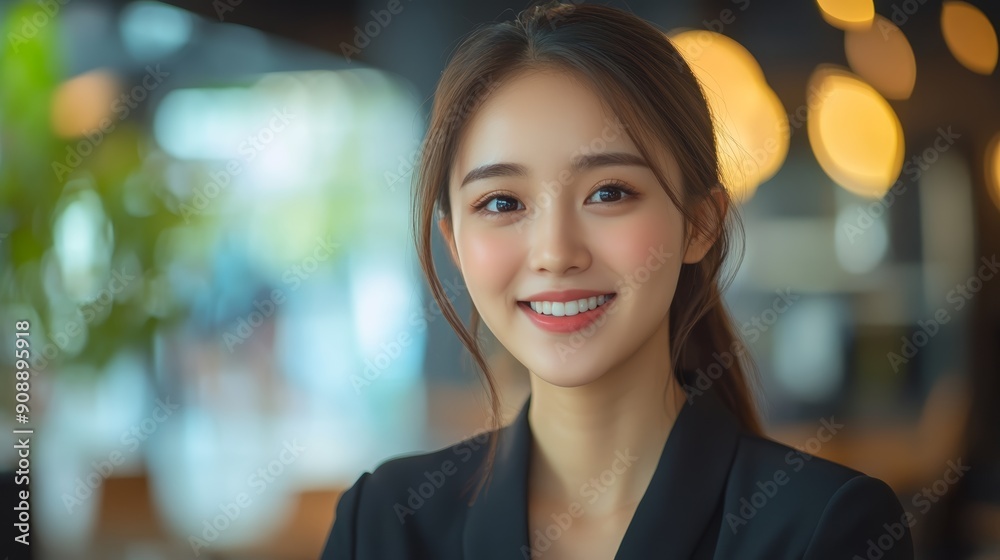 Smiling Young Professional Woman in Office Smiling Young Professional Woman in Office