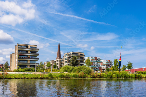 Blick über den Fluss Warnow auf die Hansestadt Rostock photo