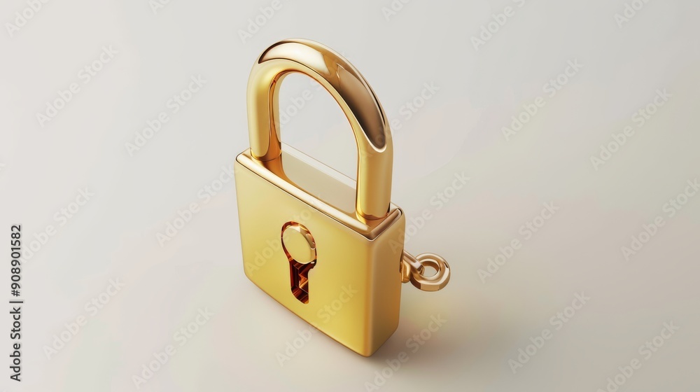 Lock, icon 3d art design illustration on a light background. Lock, icon 3d art design illustration on a light background.