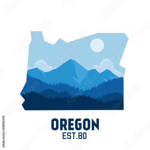 Oregon Forest and Forest, National Park, perfect for print, apparel, sticker, etc