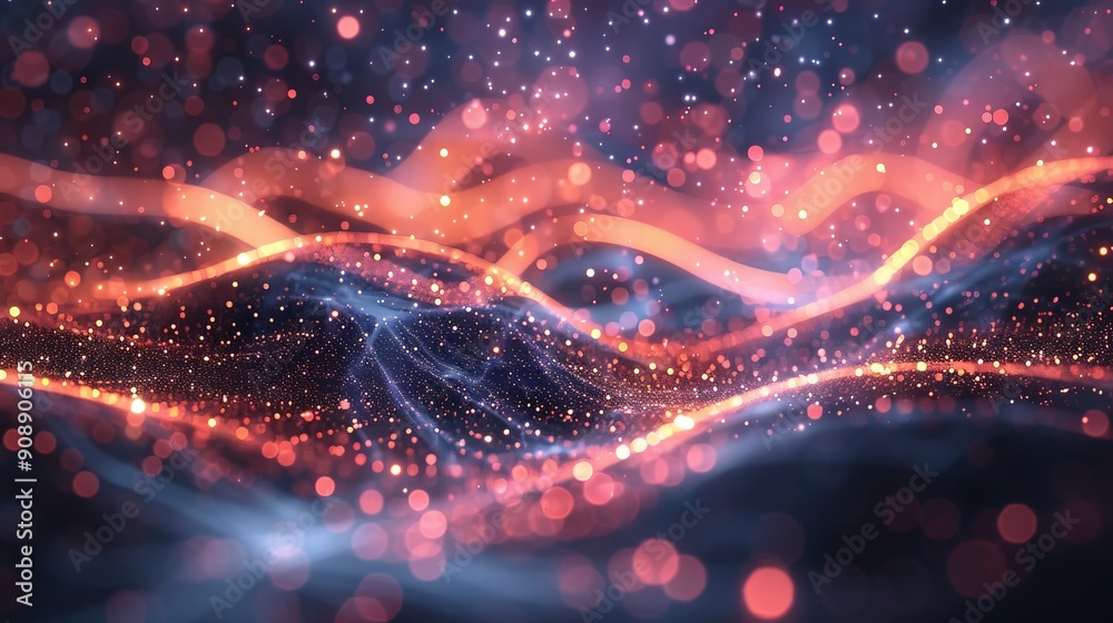 Abstract data flow with glowing particles and dynamic lines Abstract data flow with glowing particles and dynamic lines