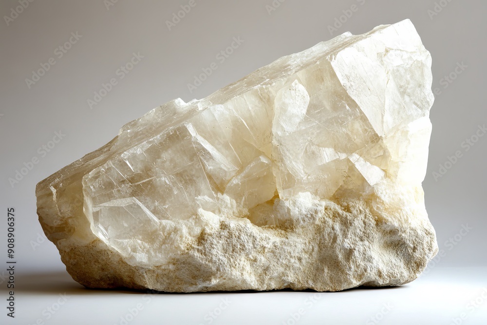 A single large piece of raw gypsum rock A single large piece of raw gypsum rock