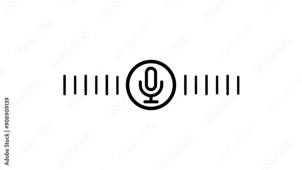 Voice recording and podcast mic microphone button icon animation. Voice recording and podcast mic microphone button icon animation.