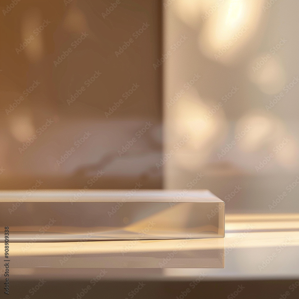 interior of a modern house with close up product display podium interior of a modern house with close up product display podium