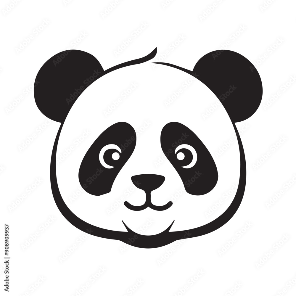 panda head cute icon black and white vector business logo tattoo design illustration high quality image for prints t-shirt panda head cute icon black and white vector business logo tattoo design illustration high quality image for prints t-shirt