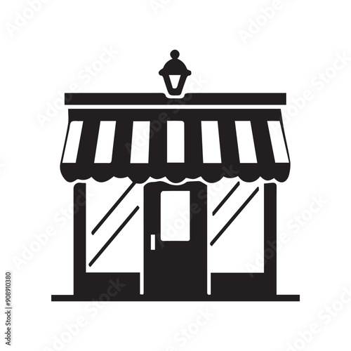 cafe coffee shop with a street light icon black and white vector business logo tattoo design illustration high quality image for prints t-shirt 