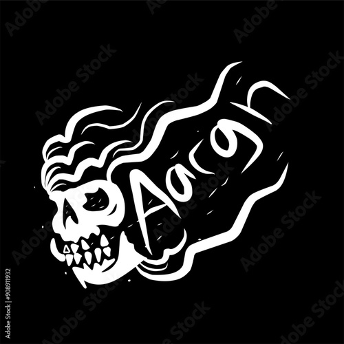 Image skulls and text effect vector