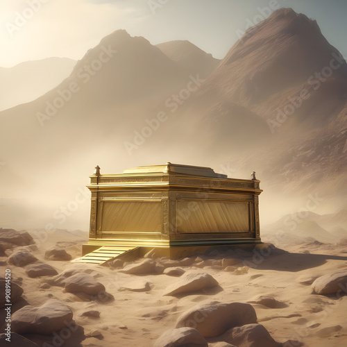 The Holy Ark of the Covenant of the Bible, ai-generatet photo