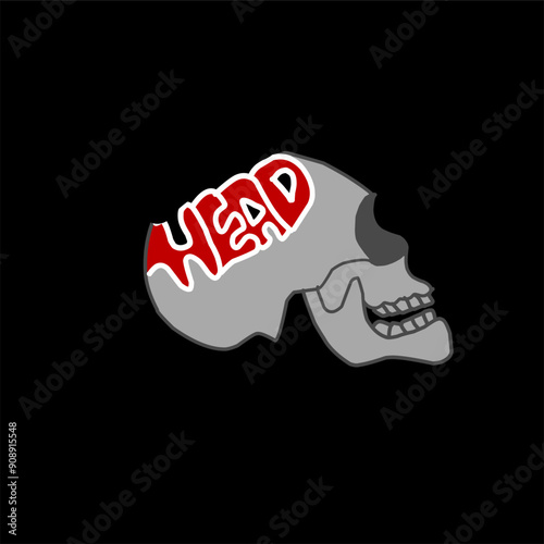 Image skulls and text effect vector