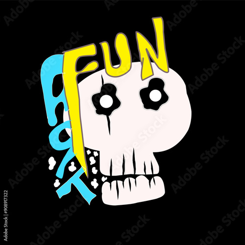 Image skulls and text effect vector